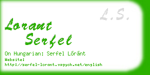 lorant serfel business card